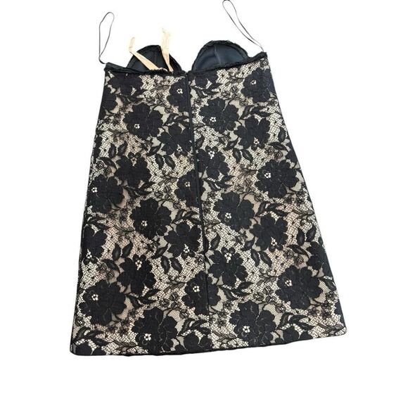 N. 21 Strapless Lace Mini Dress Black Nude Mesh Bustier Italy Size IT 42 US 6 - Picture 9 of 16